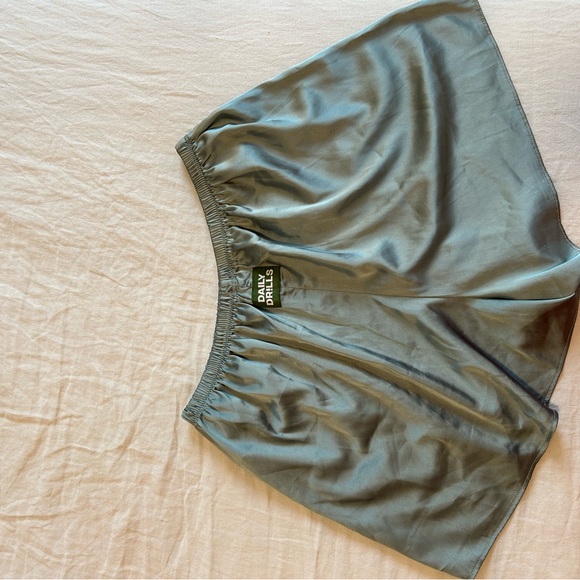 Daily Drills Green Satin Shorts - Picture 1 of 3